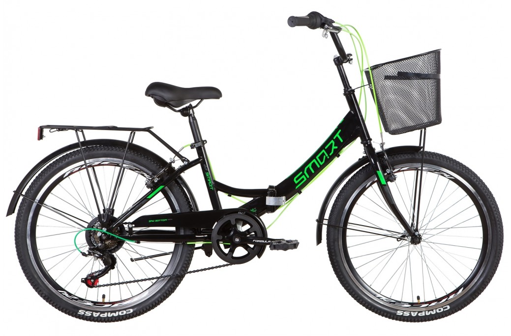 Фотографія Велосипед Formula SMART Vbr 24" рама М (2022) Чорно-зелений